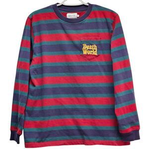 DWFH Death Word Feral Hands Pullover Striped Shirt Sweatshirt Mens Medium